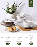 Famiware Ceramic Plates and Bowls Sets, Chip & Scratch Resistant, Microwave & - Image 3