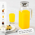 2 Quart Square Glass Pitcher - Image 2