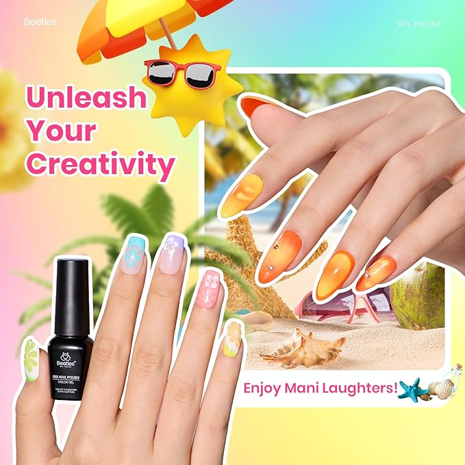 beetles Gel Polish Set - 36 Colors Neon Gel Nail Polish Pink Red Green Blue Yellow Nail Polish with 4Pcs Base Top Coat Soak off Colorful Holidays Collection UV Halloween Gifts for Women