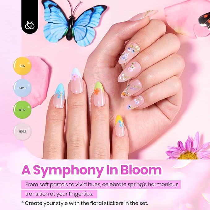 beetles Gel Nail Polish Set - 40 Pcs 36 Colors Nail Polish Kit Pink Red Green Blue Color Gel with Base&Glossy Matte Top Coat UV LED Petal Symphony Collection Nail Art Christmas Gifts for Women