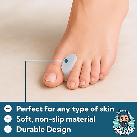 Dr. J's One Step Shop Bunion Relief Separators – Podiatrist Recommended Silicone Spacers for All Foot Types– 8-Pack First Interspace Aligners for Overlapping Toes, Calluses, Hammertoes and Corns