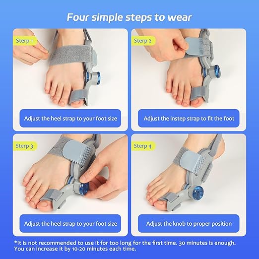 Adjustable Bunion Corrector for Women & Men Big Toe – The toe straightener Brace designed to relieve bunion discomfort – Built-in Night Bunion Correctors for Resting Comfort and Hallux Valgus Support