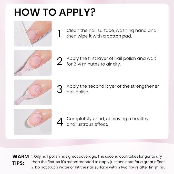 Nail Strengthener, Nail Hardener Extra Strong and Growth, Repair for Thin and Damaged Nails Ridge Filler Sheer Nails Polish 0.54 fl.oz