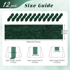 12 Pack Emerald Green Cheesecloth Table Runner 17x108 Inch Semi Sheer Boho - Image 2
