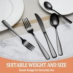 40 Pcs Black Silverware Set, Stainless Steel Flatware Set - Image 7