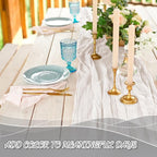 2 Pack Cheesecloth Table Runner, 120 Inch Ivory White Table Runner | 10 Ft Boho - Image 5