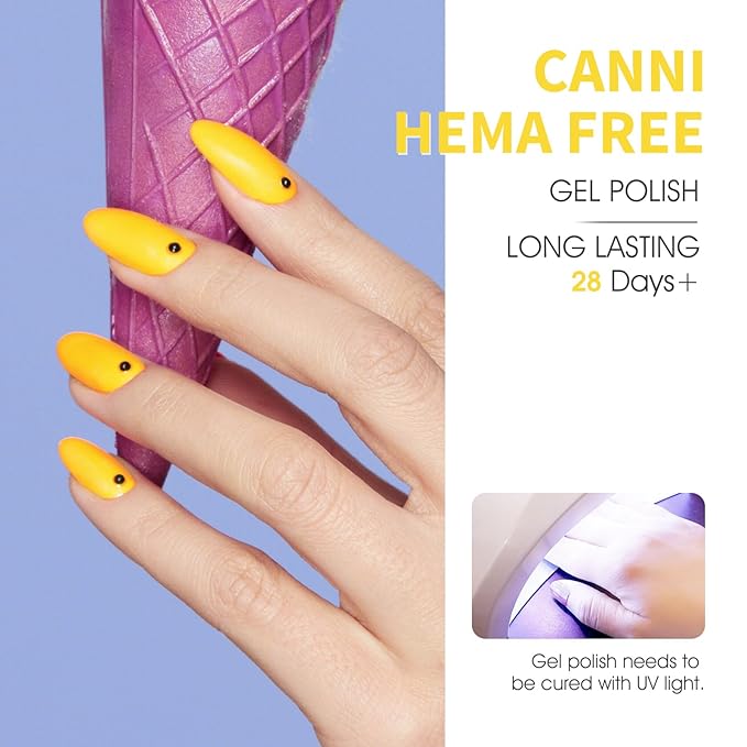 CANNI 6Pcs 9ml Yellow Orange Fall Gel Nail Polish Set- Orange Red Yellow Fall Colors Gel Polish Kit DIY at Home Salon Christmas New Year's Gifts for Girls