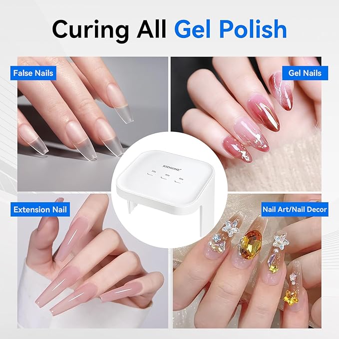 JODSONE U V LED Professional Nail Art Lamp Large Space for Foot Nail, Sensor 3 Timing Modes for DIY at Home, White