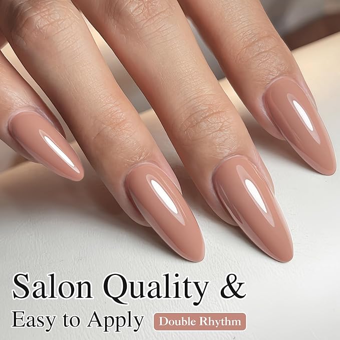 Double Rhythm 15ML Skin Nude Gel Polish Pure Sheer Same Color Same Bottle Soak Off Gel Polish Nail Art Manicure Salon DIY at Home for Women (Nude-A1363)