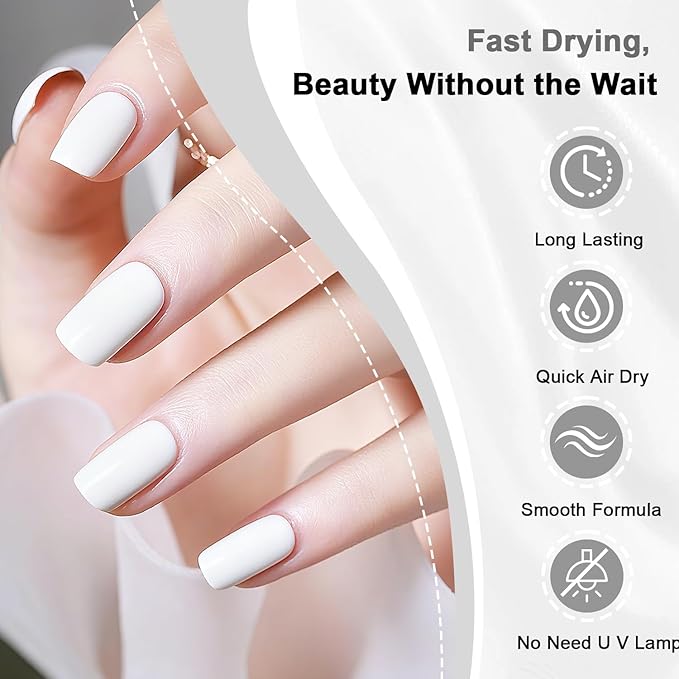 16.5ml White Perfume Nail Polish Large Volume Quick Dry Nail Polish, Long Lasting Shine, Fingernail Toenail Nail Art DIY Home Travel Nail Art Gift