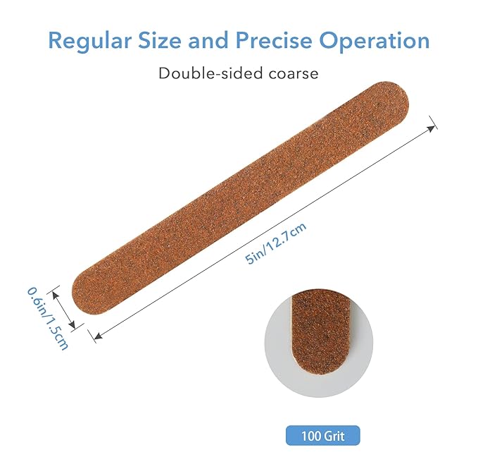 Nail Files, 50 PCS Fingernail Files 100/100 Grit Brown Double Sided Emery Boards for Natural Nails - Professional Nail File Bulk Washable Manicure Tool Travel Size