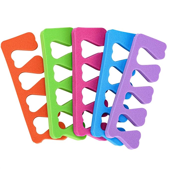 80pcs Sponge Toe Separators Pedicure Set for Nail Polish- Premium Nail Art Painting and Polishing Tool Kit, 5 Funy Color