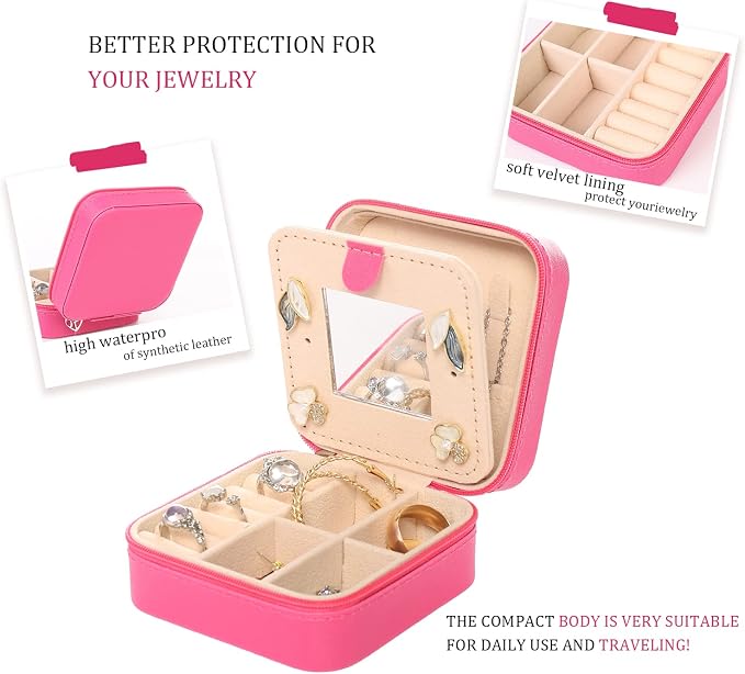 KElofoN Travel jewelry case Travel jewelry box Travel Jewelry Organizer Small - Image 4
