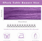 Purple 6 Pcs Cheesecloth Table Runner 10FT Runner - Image 3