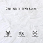 8 Pack White Cheesecloth Table Runner 17x108 inch Boho Gauze Cheese Cloth Table - Image 4