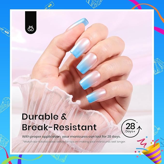 Beetles Short Square Gel Nail Tips 12 Sizes 288 PCS Half Matte Full Cover False Nails Clear Acrylic Nails Glue on Nails for Girls Women DIY Nail Extension