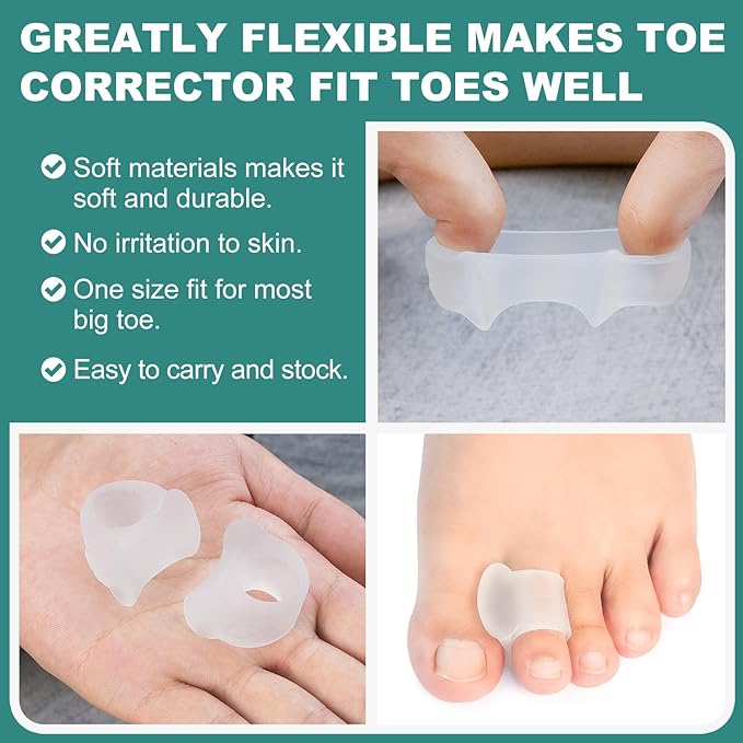 Niupiour Toe Separators for Women and Men - 14 Pack Gel Toe Spacers for Overlapping Toe, Silicone Hammer Toe Correctors for Big Toe, Hammer Toe Straighteners for Bunions, Cushion Toe Pain