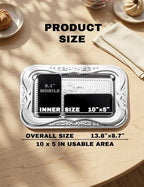 4 Pack Silver Serving Trays, Lightweight Vintage Tea Display Tray - Image 2