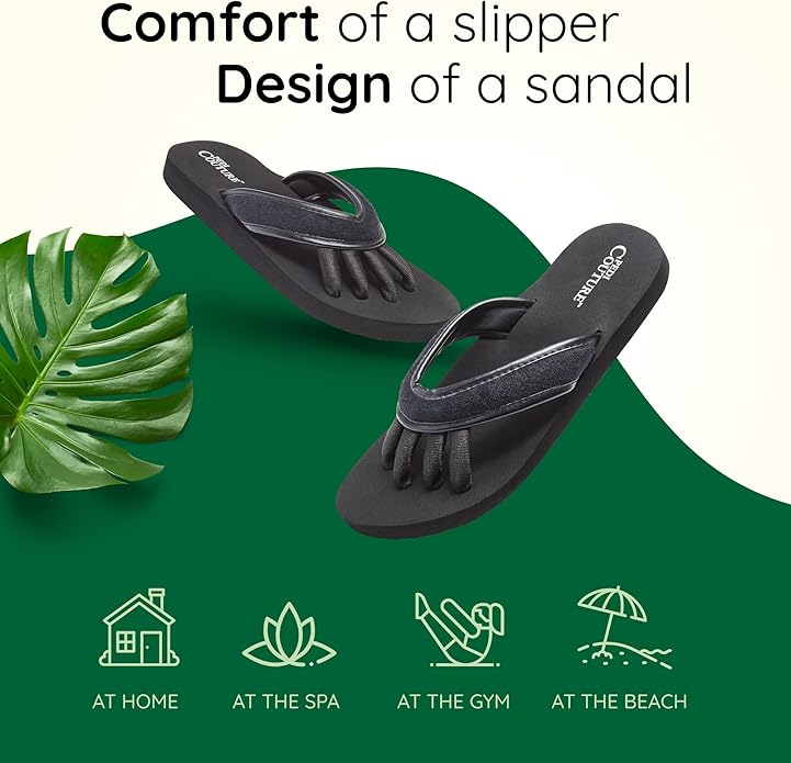 Pedi Couture Pedicure Sandals with Built In Toe Separators for Women - Comfortable Spa Style Flip Flops for Home, Salon, Yoga & Gym Use