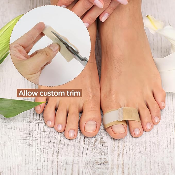 Adjustable Fabric Toe Wraps - Comfortable Toe Corrector Protectors for Bunion Relief and Foot Care