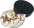 Western Desert Vintage Cowboy Coasters - Image 9