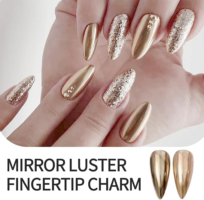 Nail Chrome Powder - 12 Colors Aurora Nail Powder Mirror Luster Effect Charm for Gel & Acrylic Nails
