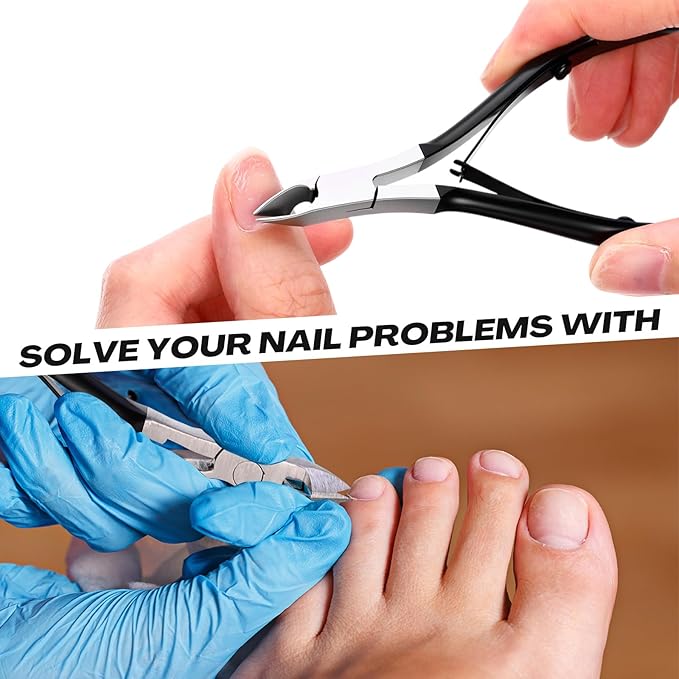 Chumia 20 Pcs Cuticle Trimmer Stainless Steel Cuticle Nippers, Nail Edge Cutter Clippers Dead Skin Trimmer Pointed Pedicure Manicure Nipper Remover Care Tools Bulk for Fingernails Toenails (Black)