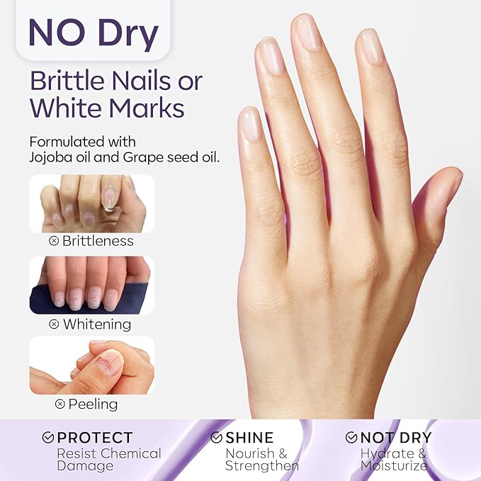 Modelones Acetone Nail Polish Remover, Gel Polish Remover with Jojoba Oil Gentle Professional Soak Off Removal for Press On Nails Glue Acrylic Dip Powder Nail Care Gift for Women 8 Fl Oz, Lavender