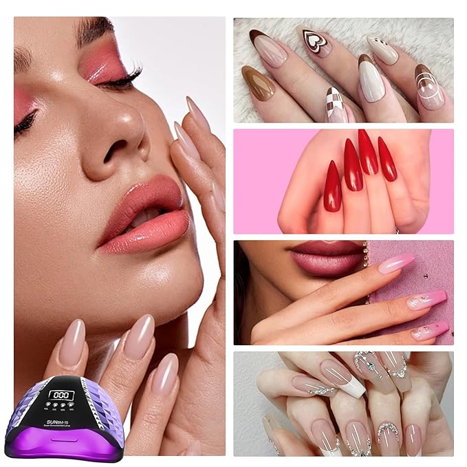 LED UV Nail Lamp, 280W Gel Nail Polish, Dryer, Professional Nail Lamp, UV Light for Nails with 66 Beads, Auto Sensor LED Gel Nail Lamp, 4 Timer Settings