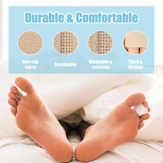 10 Pcs Hammer Toe Corrector Reusable Fabric Buddy Toe Wraps Hammertoe Straightener Fabric Hammer Toe Wraps Toe Protection Splint for Men Women Crooked Toes Curled Toes Bent Toes