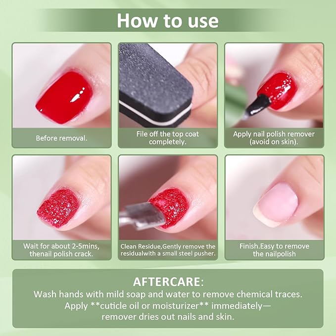 3PCS Gel Nail Polish Remover, 15ml Gel Remover for Nails Within 3-5 Minutes Quickly and Easily Soak off Polish Remover