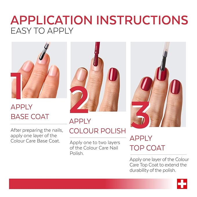 PODERM - Nail Polish – Enriched with Tea Tree – Improves nail appearance – Ingredients Natural/Vegan - foot/hand - Swiss Made (Red Allure)