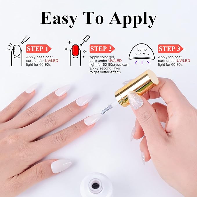 Imtiti Pink Jelly Gel Nail Polish, Sheer Translucent UV Gel Polish for Nail Art Soak off UV Led 10ML