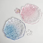 Lead-Free Crystal Glass Irregular Plate Coasters, Gradient Pink, 14.5cm - Image 4