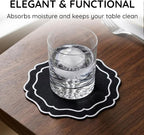 Linen Coasters for Drinks, 4.5 inch, Scalloped Edge, Reusable Handmade Coffee - Image 5