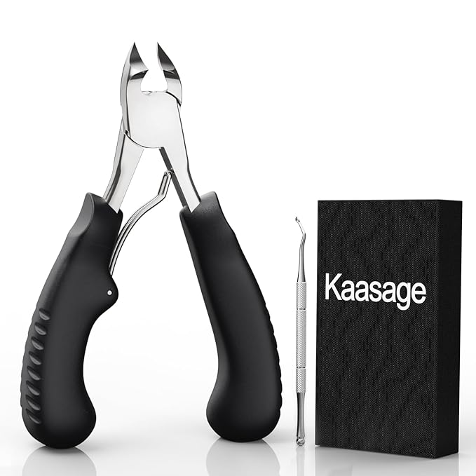Nail Clipper for Ingrown or Thick Nail, Kaasage Podiatrist Toenail Clippers with Surgical Stainless Steel Sharp Curved Blades & Anti-Slip Handle, Professional Nail Cutter for Men, Women and Seniors