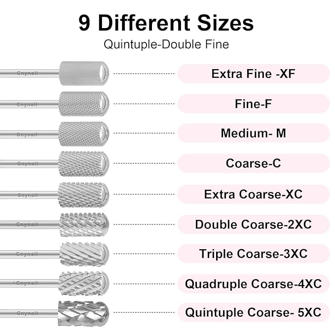 3/32" Large Barrel Smooth Round Top Tungsten Carbide Nail Drill Bit Safety Bit for Gel & Acrylic Removal, 2-Way Rotating Efile Tip, Salon Electric File Accessory (4XC Grit, Silver)