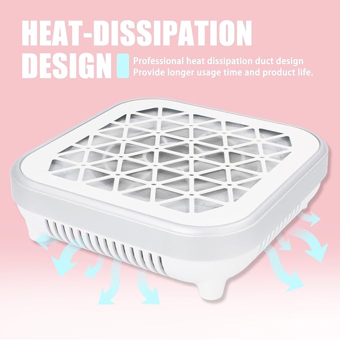 JAYWAYNE Nail Dust Collector for Nail Tech Powerful Nail Vacuum Cleaner with Stepless Speed Control and Disposable Filter Nail Fan Dust Collector Suitable for Acrylic Nails, Nail Salons and DIY