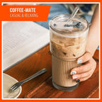 20oz Glass Tumblers with Lids and Straws - Image 7