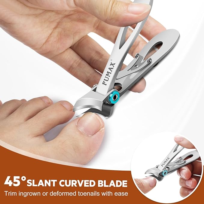 Toenail Clippers for Thick Toenails for Seniors, Large Heavy Duty Nail Clippers for Men with Catcher, Wide Opening Mens Toe Nail Clippers Long Handle Sharp Fingernail Clipper Gifts for Men Women