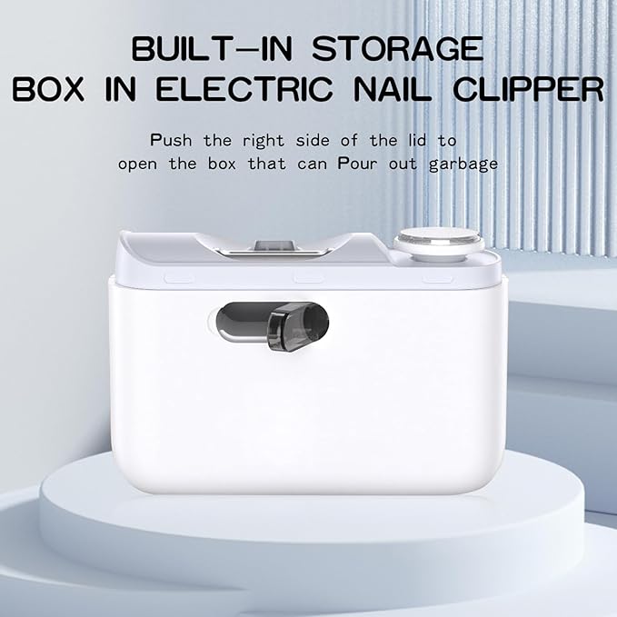 Electric Nail Clipper, Two Speed 2-in-1 Cutting and Polishing Automatic Nail Clipper, for Babies, Kids, Adults, Elderly, White