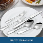 20-Piece Silverware Set, Wildone Stainless Steel Flatware Set Service - Image 5