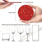 Romantic Watercolor Red Heart Dots Coasters - Image 3
