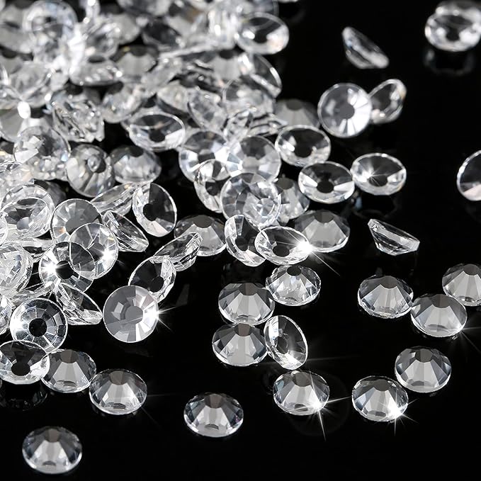 Novani Rhinestones Glass Rhinestones for Crafts Nail Gems Clear Stones Jewels Round Gemstones Non-Hotfix Crystal,SS16,1440 Pieces,Transparent