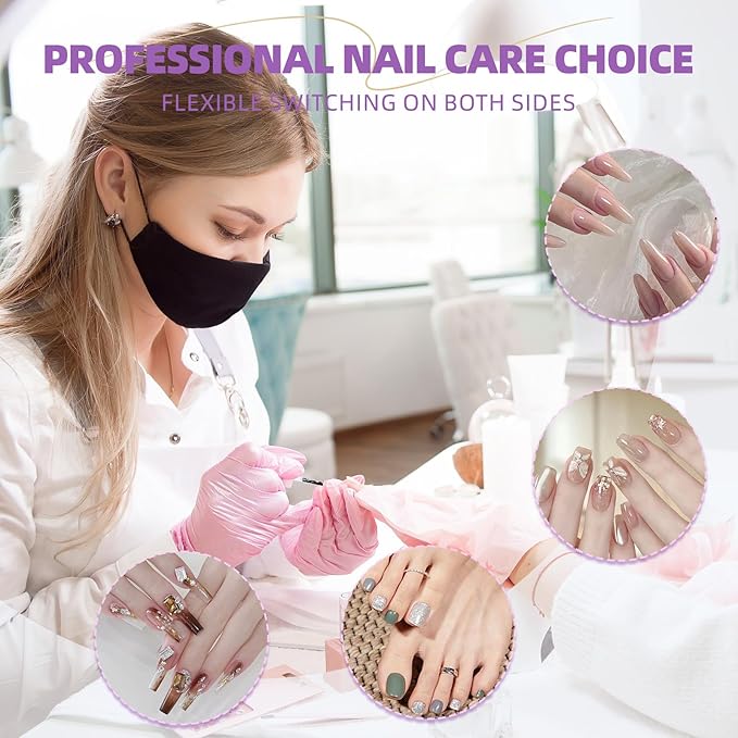 100 Pcs Nail Buffers, 100/180 Grit Mini Buffers for Nails, Nail Buffer Block Bulk, Double Sided Sponge Buffer Nail File for Processional Nail Salon (Pink & Purple)