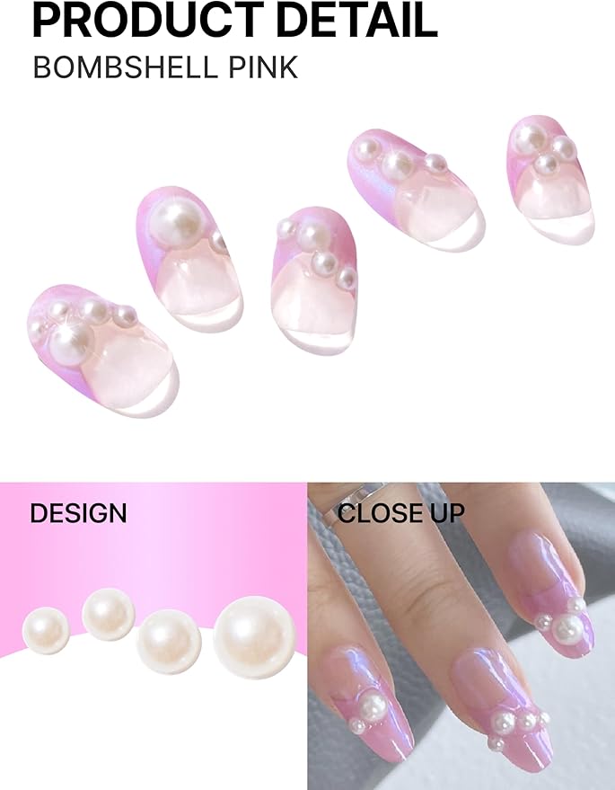 UUUUUU Semi Cured Gel Nail Strips | Salon-Quality | UV Free Gel Nail Wraps for Women | Easy Peel&Stick | Long-Lasting up to 14 Days | 28 Strips Set+File & Wipes | Gift-Ready (UGN103 Bombshell Pink)