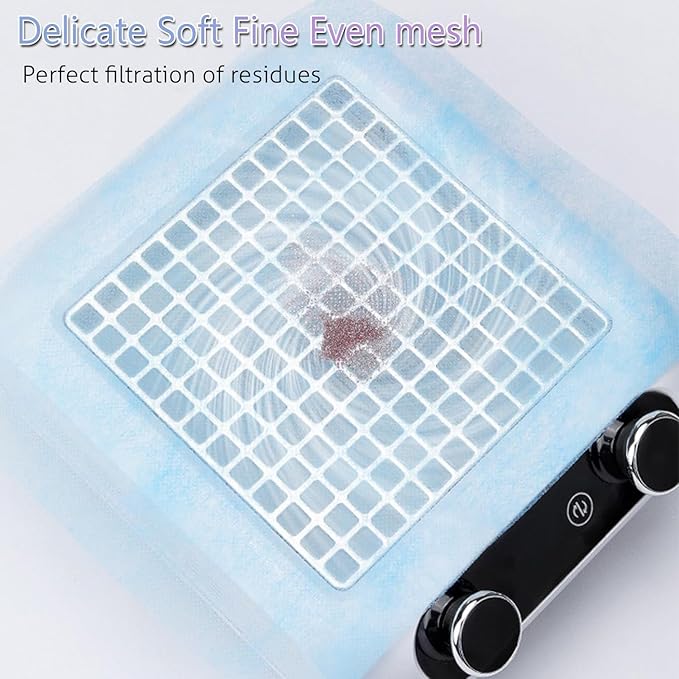100 Sheets Nail Dust Collector Filter Paper,Blue PP Material Dust Collector Nail Tech Filter Cotton Pad Replacement Nail Vacuum Dust Vollector Filters Film Paper For Nail Supplies Nail Accessories