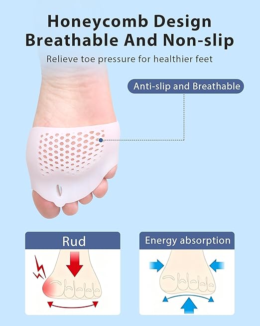 Silicone Toe Separators, Spacers Bunion Corrector for Women Men, Toe Straightener,Breathable Soft and Comfortable Silicone Foot Cushions (4 Pairs)