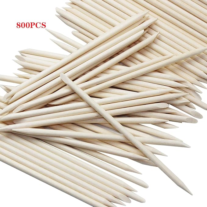 800 Pcs Nail Art Orange Wood Sticks, Multi Functional Cuticle Pusher Remover Manicure Pedicure Tool for Manicure & Pedicure - 4.5 inch