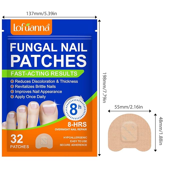 Extra Strength Toenail Treatment - 32 Pcs Nighttime Nail Patches, Overnight Toe Nail Treatments for Damaged Nails Foot Nails Repair and Care, 8-Hour Restores Healthy Appearance